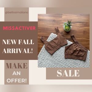 Missactiver Brown Sports Bra Set Small